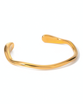Claudia Minimalist Gold Cuff Bangle